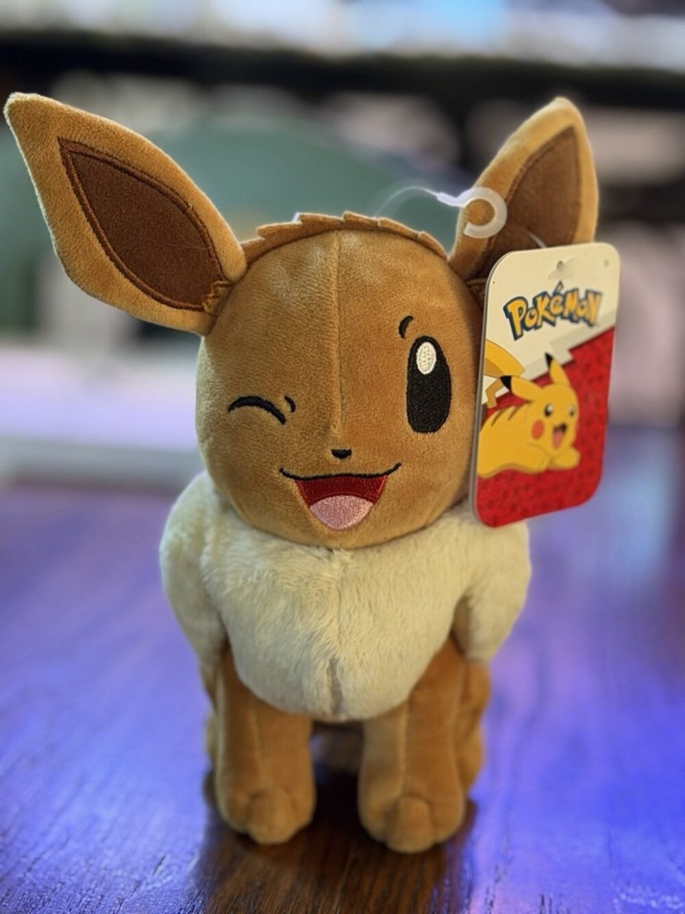 Pokemon NWT Winking Eevee Small 8" Plush Toy Brand New 2021